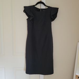 Ruffled black maternity dress